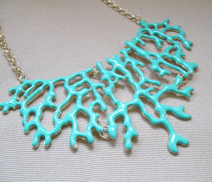 coral reef branch roots designer Style Inspired Statement Necklace Bridesmaids jewelry - choose color