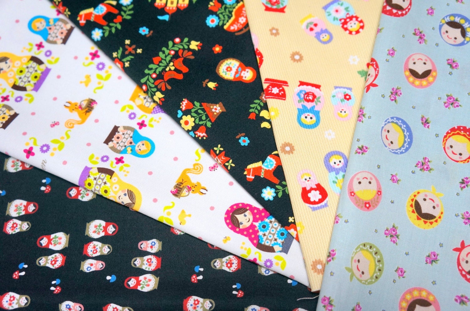 Japanese Fabric  scraps  Matryoshka set RUS
