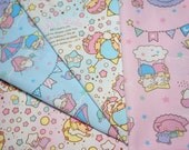 Little Twin Stars Kiki and Lala fabric Scrap MAR2