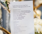 Simple and Modern Wedding Program - Monica and Nick