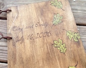 Custom Wedding Guest Book - Oak leaves