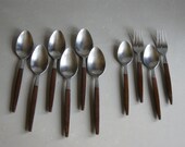 Ekco Eterna Canoe Muffin Flatware, 6 Tablespoons, 2 Teaspoons, 2 Salad Forks