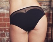 Lingerie Panty  - Lace and Cotton Panty Black - Bamboo & Organic Cotton