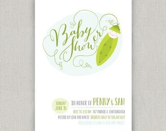 Peapod Baby Shower Invitation