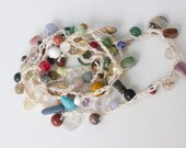 Summer Beach Necklace, Stackable  Wrap  Bracelet, Anklet,  Bead Crochet , Boho Rope