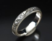 Sterling Silver and Gibeon Meteorite Wedding Band