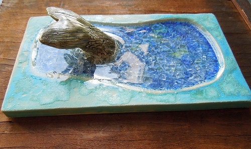 Diving Mermaid Tile Wall Hanging-In Stock Ready to Ship