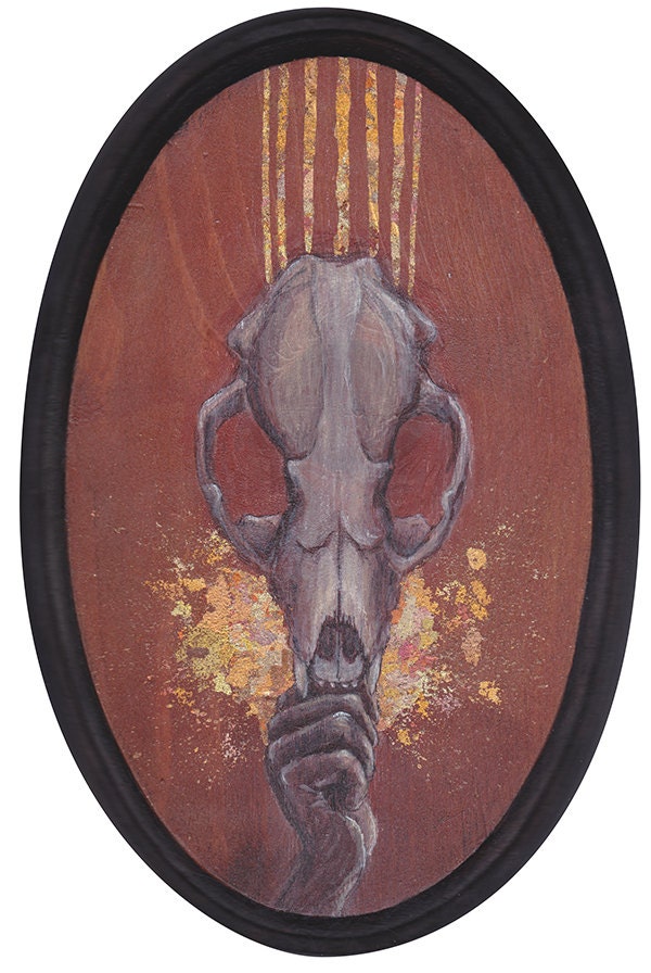 Gilded Skull painting