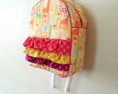 Toddler Backpack, Giraffe Love - With add on Ruffles