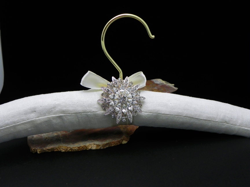 Wedding Dress Hanger, Photography Prop, Bridal Hanger, Bridesmaid Gift, Padded Hanger: Brooch Hanger