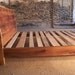 Modern Style Bed Frame With Slanted Headboard From Reclaimed Wood