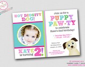 Puppy Paw-ty - Dog Theme Birthday Party Invitation (Digital File OR Cardstock Printed Cards Also Available) Il_170x135