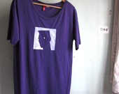 Grace Jones - stenciled long Tshirt (purple)