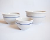 Vintage Gibson China White Stoneware Nesting Mixing Bowls Rustic Farmhouse