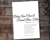 Custom Elegant Wedding Invitation