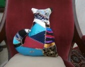 CRAZY QUILT CAT Ooak Cat Pillow