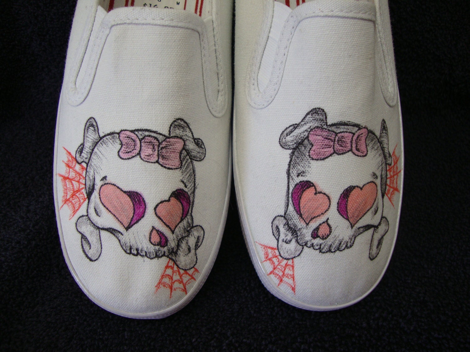 Girly Skulls/Webs Tattoo Inspired Custom Designed Shoes