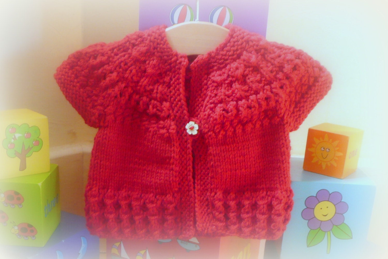 Knitting PATTERN Seamless Top Down Baby Girl CARDIGAN Jacket Sweater -  Ruby a top down seamless yoked cardigan