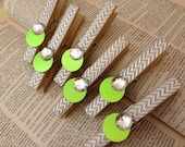 Bamboo Clothes Pins, Christmas Ornament, Paper Pin, Holiday Decoration, Package Topper, Gift Wrap, Tag Holder