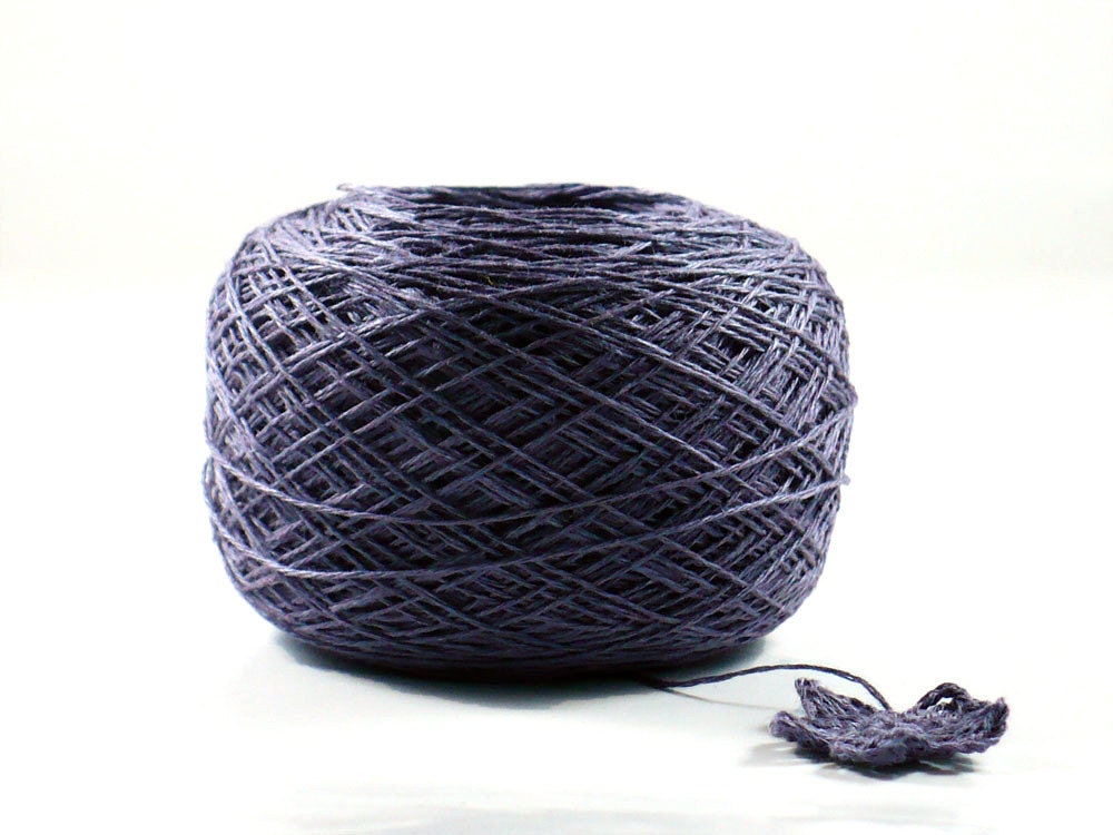 Crochet Thread 3 Ply Linen Thread Dark Grape Linen Yarn Specialty Thread Tatting Thread