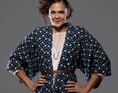Kimono/Haori, Kasuri Cotton, 1940s