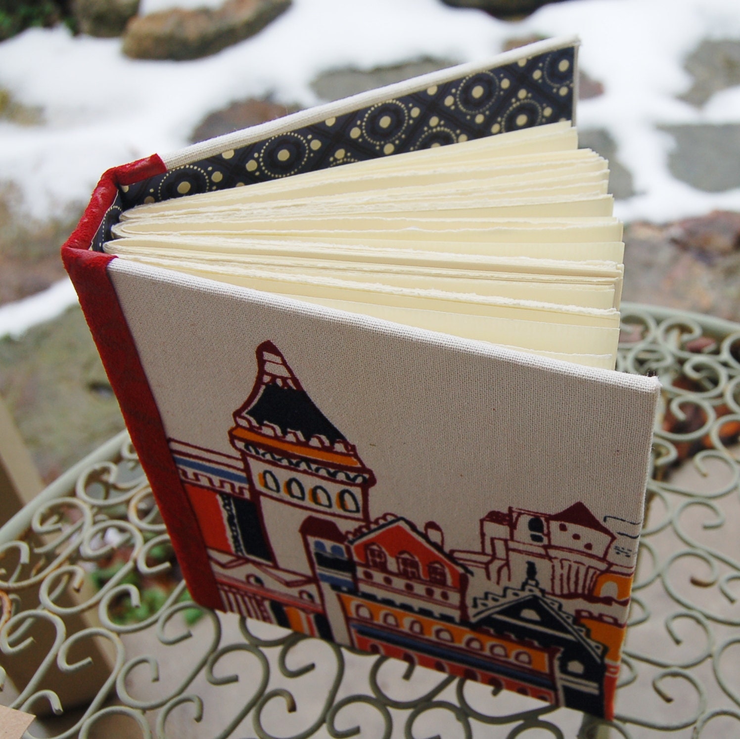 The Bohemian Village Vagabond - 6.5 x 6.5 inch Handcrafted Journal