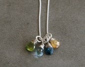 Gemstone Birthstone Necklace in Sterling Silver