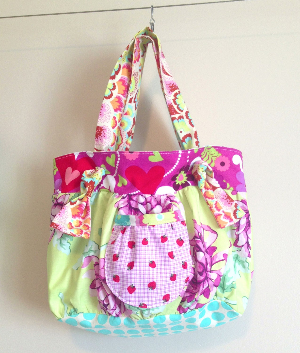 Mini Knotted Boho Bag in Strawberry Love - Ready To Ship