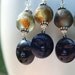 Celestial Blue Moonface Earrings - Indigo Patina - Boho, Rustic - Recycled Glass Beads in Blue and Copper Brown - Gift Box