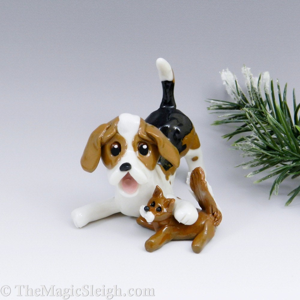American Foxhound Ornament Figurine Fox Porcelain