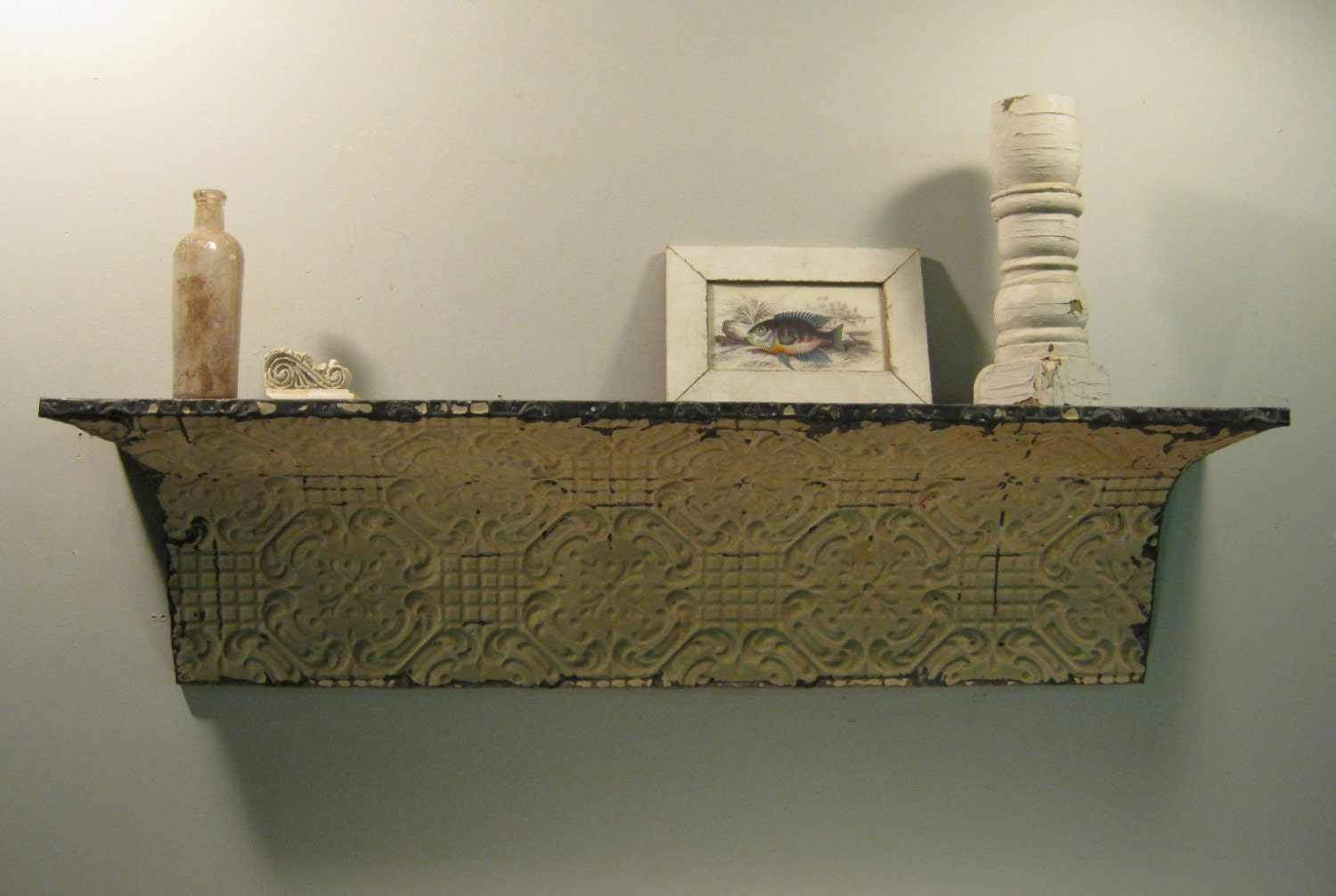 3 FOOT Tin Roof Tile Shelf Mantle Shabby Recycled Chic  S1005-13