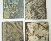 AUTHENTIC Tin Ceiling BLUE  6x6 Set of 4 Crafts Art Tiles S 1271-13