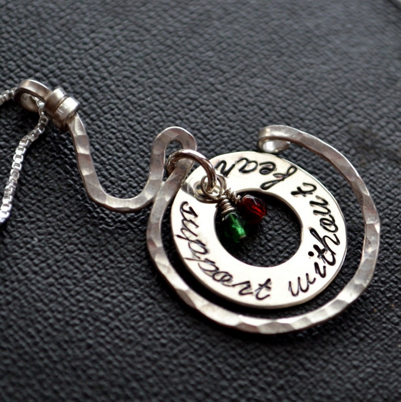 Support Without Fear Pregnancy Birthstones Necklace Midwife Doula