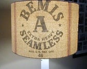 Vintage flour sack lamp shade 15x10 drum shade