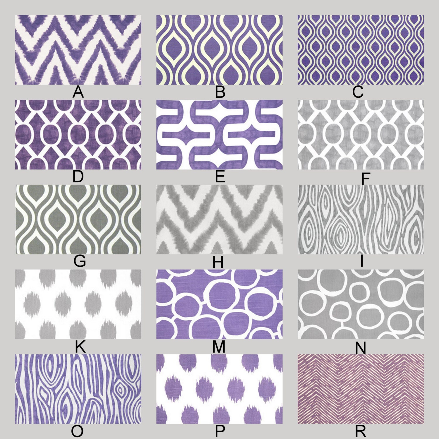 Purple and Gray Custom Crib Baby Bedding YOU DESIGN - Thistle and Stormy Skies