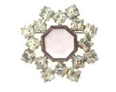 Art Deco Brooch Pin Amethyst Crystal French Cut Stones 1920s Deco Jewelry