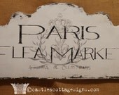 Vintage Paris Flea Market Handpainted sign crown OOAK