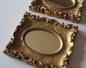 Gold VINTAGE Hollywood Regency Mirror Set Paris Cottage Chic Wall Gallery Wedding. Home Decor. Wall Art.