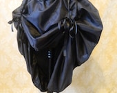 Black Butterly Print Bustle Skirt-One Size Fits All