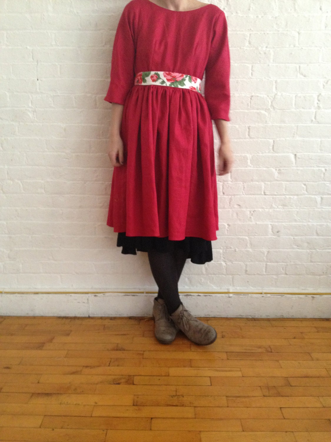 Red Linen Dress