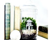 Asian Landscape Garden Terrarium with Miniature Plants & Pagoda in a Large Decorative Glass Apothecary Jar - Japanese Zen Garden