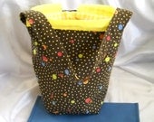 Knitting bag, sock knitters project bag, WIP or KIP bag, zipper notions accessory pouch, pockets, drawstring, crochet tote