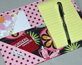 FREE SHIPPING - List Taker  Mini Shopper - Notepad Clutch - Carnival Bloom