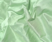 Frothy Pastel Spring Green Iridescent Dupioni Silk Fabric Remnant 21.5 x 12.5