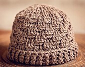 Instant download - Crochet hat PATTERN (pdf file) - Basketweave Boy Hat (sizes from newborn to adult)