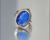 Art Deco Ring Sterling Silver Star Sapphire Vintage 1920s Art Deco Jewelry Clark & Coombs