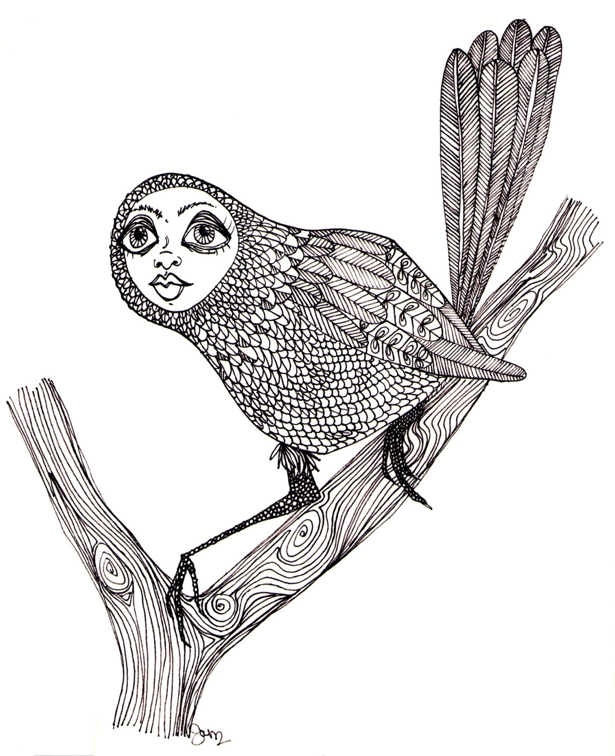 Lady Bird in a tree Illustration - Print