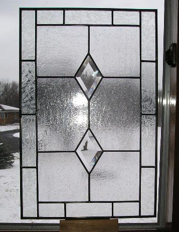 Clear Beveled Stained Glass Window Vintage by IllinoisArtGlass