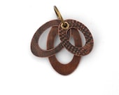 Kinetic Charm, Copper and Brass Pendant or Charm with Working Rivet