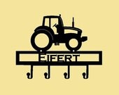 Tractor Key Holder Custom Text Metal (G17)